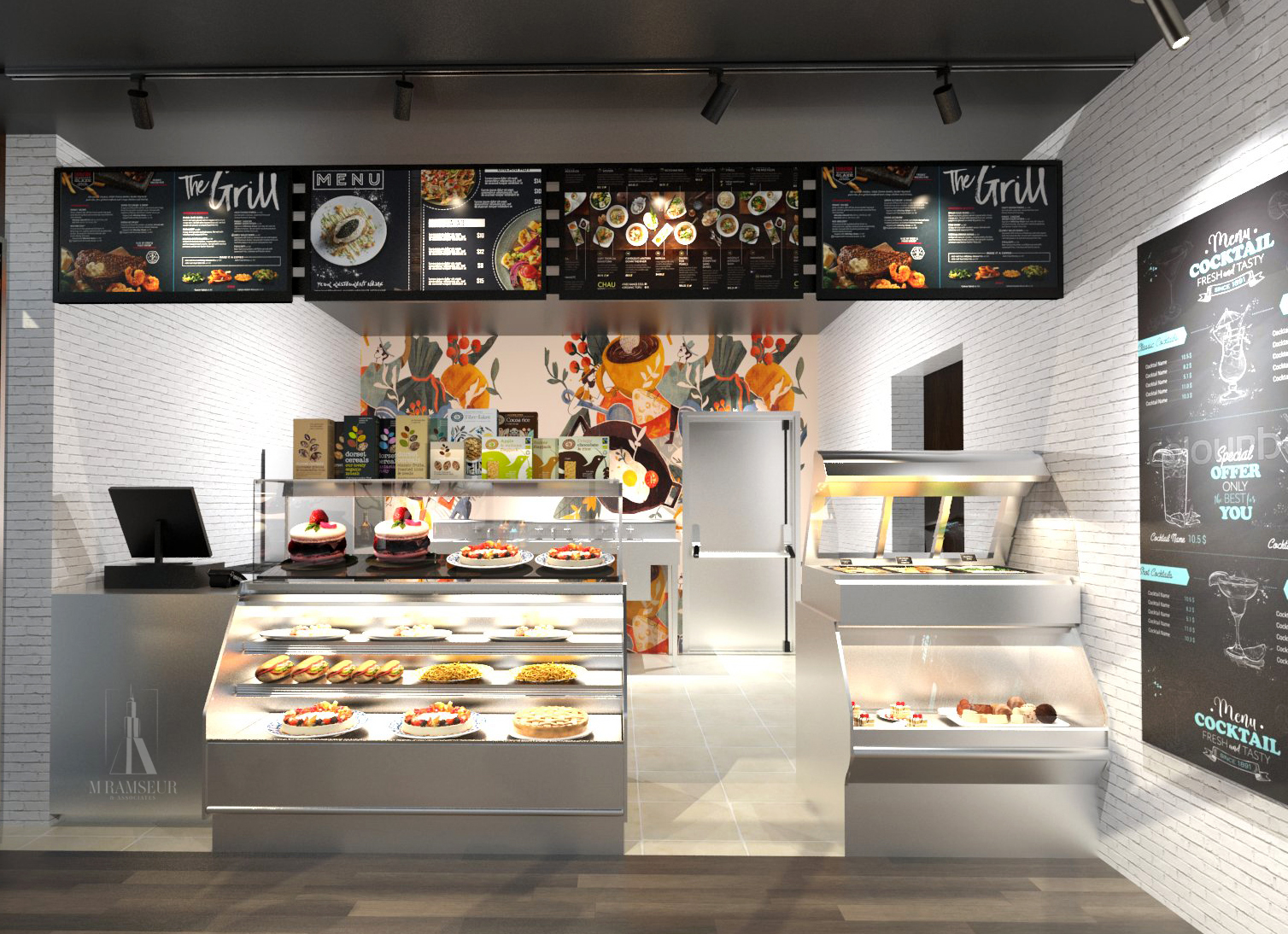 Cafe Concept B - Traditional Checkout - Rendering