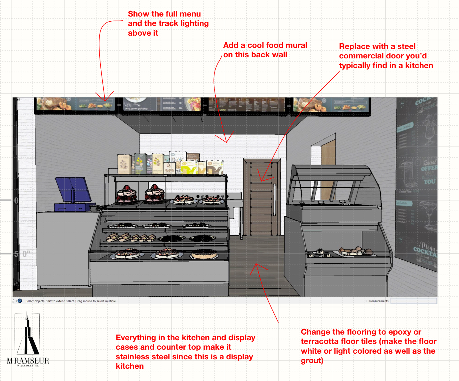 Cafe Concept B - Traditional Checkout - Process Model with Redlines