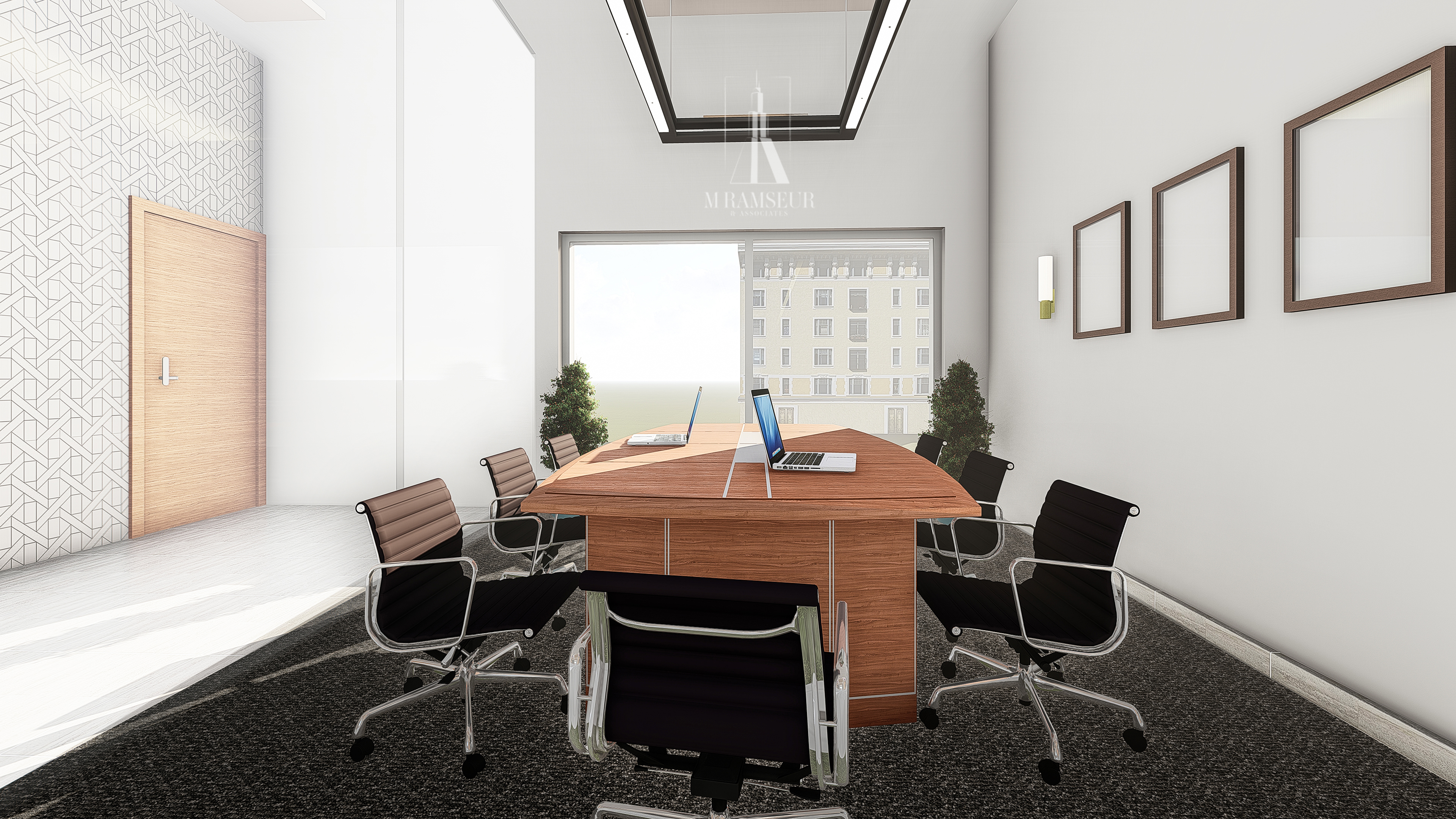 SCHEMATIC DESIGN LAW OFFICE CONCEPT MEDIUM CONFERENCE ROOM RENDERING